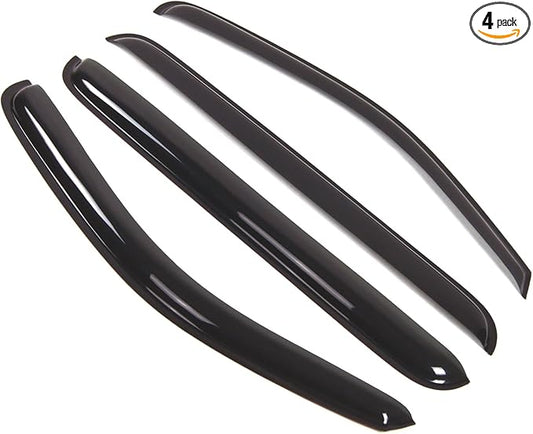 TuningPros Outside Mount Window Vent Visors Rain Guards Compatible with Nissan Pathfinder 2005-2012 | Side Window Wind Deflectors Rain Shields | Smoke Tinted, 4 Pcs Set, DGWV-350