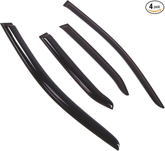 TuningPros Outside Mount Window Vent Visors Rain Guards Compatible with Cadillac STS 2005-2011 | Side Window Wind Deflectors Rain Shields | Smoke Tinted, 4 Pcs Set, DGWV-689