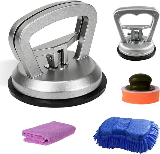 Car Dent Puller, Aluminum Dent Remover Tool for Car with Strong Suction Cup, 2 Pack Paintless Repair Kit for Auto Body Damage, Door Auto, Glass & Smooth Surface