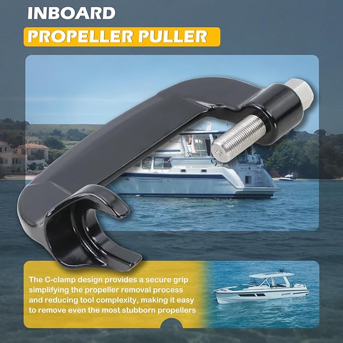 Kefly Propeller C Clamp Puller Compatible with Ski & Wakeboard & Surf Propellers, for 3/4" to 1-1/8" Shaft