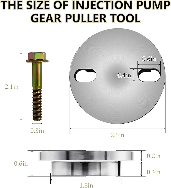 telfair Injection Pump Gear Puller Tool - Compatible with 1989-2012 5.9L/6.7L Engines VE P7100 VP44 & CP3 Pumps