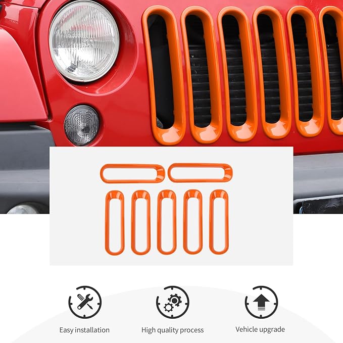 JK Grill Inserts Front Grille Mesh no Mesh Cover Guard for Jeep Wrangler JK 2007-2017 Clip-on Grille Accessories