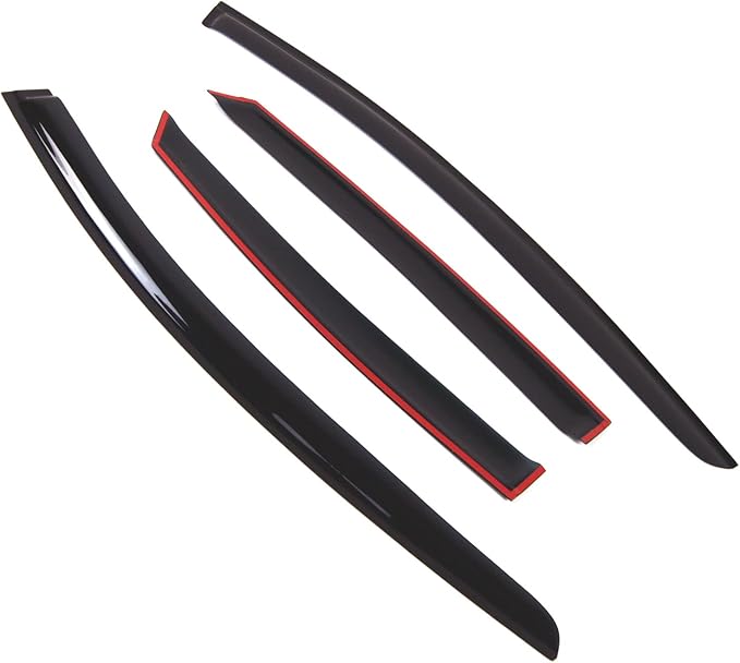 Tuningpros WD2-795B Dark Smoke 4 Pcs Set Window Visor (Outside Mount) Deflector Rain Guard Compatible with 2017-2018 Ford MKIII Sedan