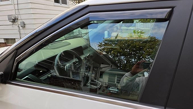 Rainproof Side Window Wind Deflectors for Nissan Titan 2004-2014 Extended CAB ONLY, in-Channel Sun Rain Guard Sets,Nice Window Visors Vent Deflector for Titan 04-14 Extended CAB W192823