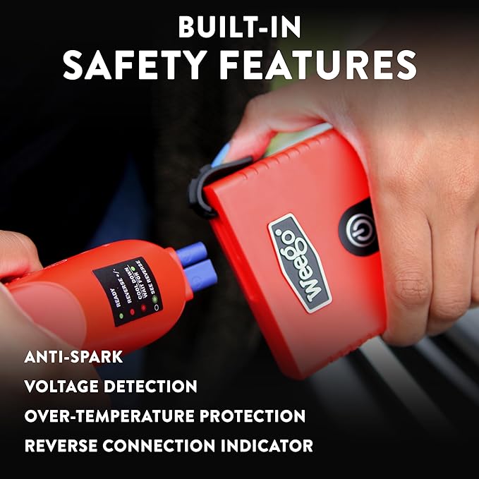 Weego 44s: 2100A Self-Use 12V Lithium Car Battery Jump Starter – USA-Engineered Safe Replacement for Jumper Cables - Car Jumper Starter Portable for 7L Gas and 3.5L Diesel Engines (N44s)