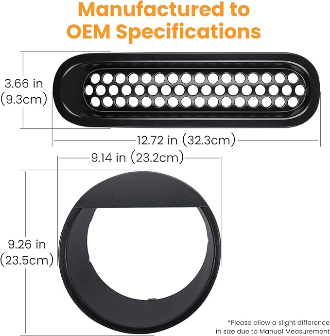 Front Grille Mesh Inserts & Headlight Cover for Jeep Wrangler JK JKU Sport Freedom Rubicon Sahara Unlimited 2007-2018 Exterior Accessories Clip-in Grille Guard Headlight Bezels Trim (Matte Black)