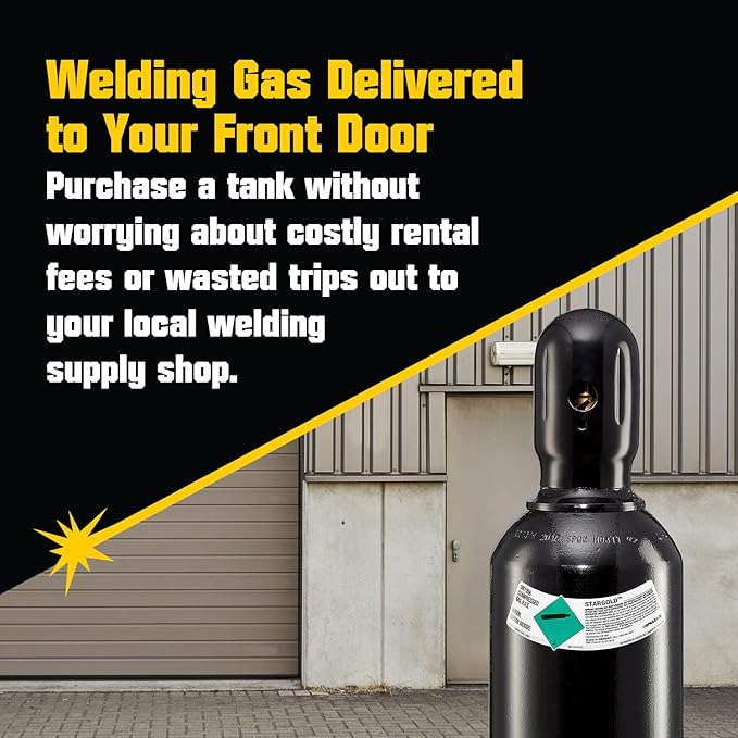 PrimeWeld 75% Argon 25% CO2 Bottle 125CF | DOT 3AA | USA CGA 580 Valve | Best Gas Blend for MIG Welding | Cylinders Full & Ready to Use