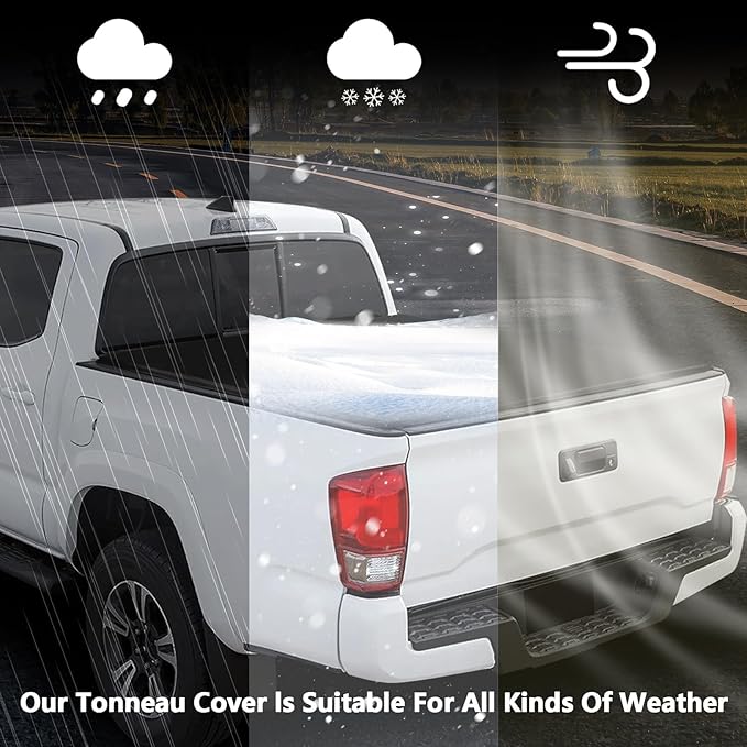 Soft Quad Fold Truck Bed Tonneau Cover Fits 6.9 FT (82") for 2020-2026 Chevy Silverado GMC Sierra 2500 3500 HD Fleetside (Not for Stepside) Bed