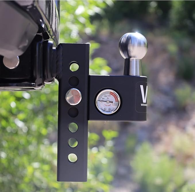 Weigh Safe Aero Hitch - Adjustable Trailer Hitch Ball Mount - 6" Drop Hitch for 2" Receiver - Premium Heavy Duty Steel Trailer Tow Hitch w/Built in Weight Scale for Anti Sway, 12,500 lbs GTW
