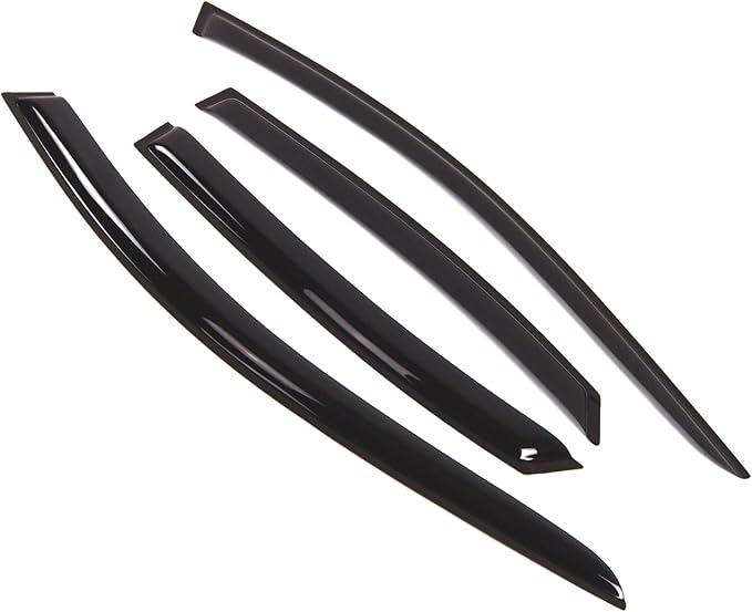 Tuningpros WD2-250 Dark Smoke 4 Pcs Set Window Visor (Outside Mount) Deflector Rain Guard Compatible with 2006-2011 Hyundai Azera