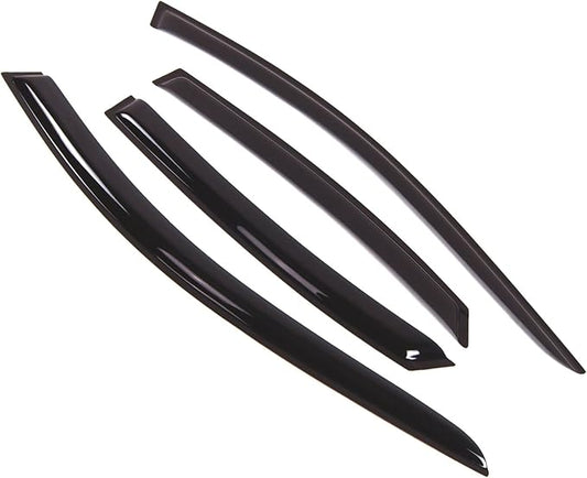 Tuningpros WD2-250 Dark Smoke 4 Pcs Set Window Visor (Outside Mount) Deflector Rain Guard Compatible with 2006-2011 Hyundai Azera