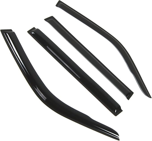 Tuningpros WD2-430 Dark Smoke 4 Pcs Set Window Visor (Outside Mount) Deflector Rain Guard Compatible with 1991-1997 Toyota Land Cruiser
