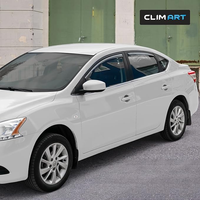 CLIM ART in-Channel Incredibly Durable Rain Guards for Nissan Sentra 2013-2019, Original Window Deflectors, Vent Window Visors, Vent Deflector, 4 pcs. - 613255