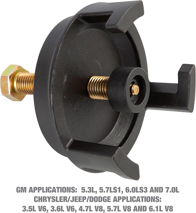 OEMTOOLS 25264 GM Harmonic Balancer Puller, LS Crank Pulley Puller, Remove LS Balancer Without Tapped Holes, No Radiator Removal Necessary, For use with GM, Chrysler, Jeep, Dodge