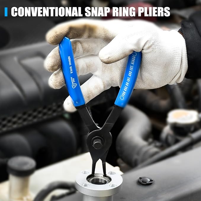 Heavy Duty Snap Ring Pliers Set, 8pcs Convertible Internal External Circlip Pliers with 4pcs Hook Picks for Circlip Removal, with Storage Case