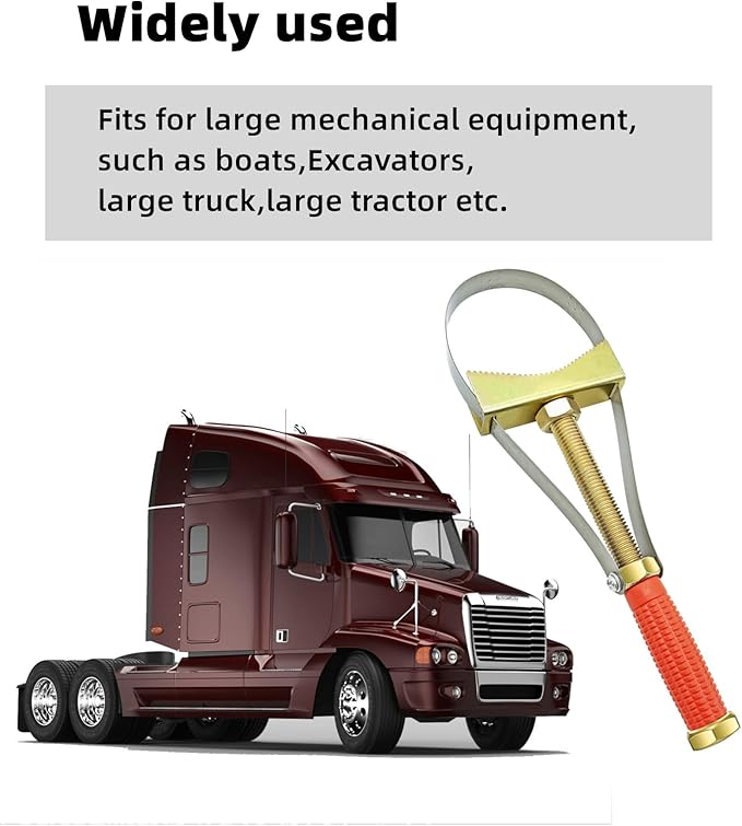 Heavy Duty Oil Filter Wrench,Adjustable Oil Filter Removal Tool,fits for larger size oil filters,fits for larger vehicles,large truck/large tractor/Excavators etc,Adjustable Strap 9-15 cm Diameter
