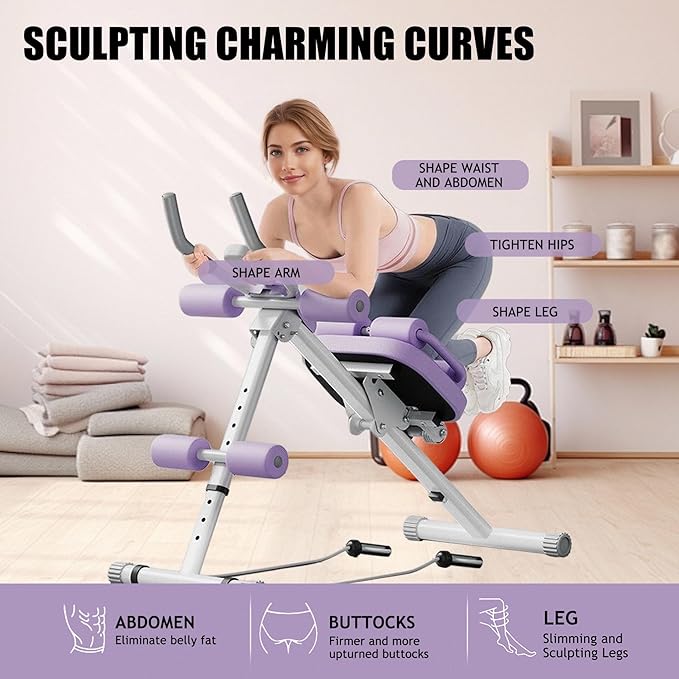 Wooa Ab Machine, Adjustable Ab Trainer Machine, Ab Workout Equipment, Ab Machine for Stomach Workout, Ab Workout Machine