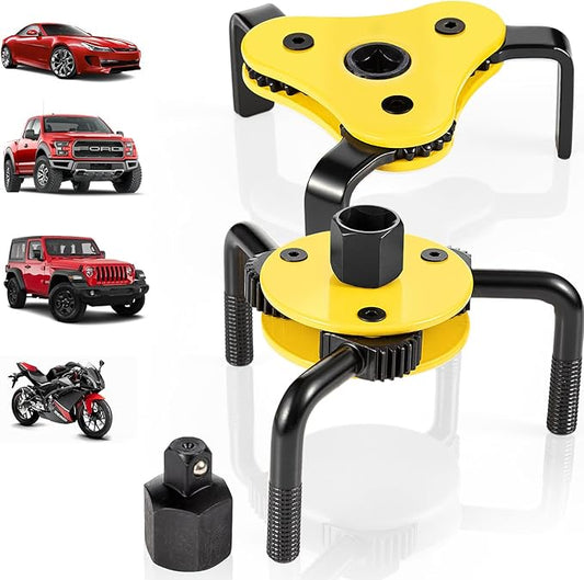 Oil Filter Wrench Set - Professional 2-Piece oil filter removal tool Kit for Cars, Trucks & Motorcycles, 3/8" & 1/2" Drive, Fits 1.9"-5.1" Filters