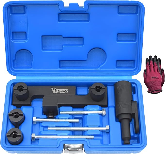 Camshaft & Crankshaft Timing Locking Tool Kit, Compatible with Volvo S40 S60 XC90 V70 S80 2.0 2.3 2.4 2.5 2.8 2.9T, 4 5 6 Cylinder Engine, Replace 9995452 9995451, with Case & Gloves