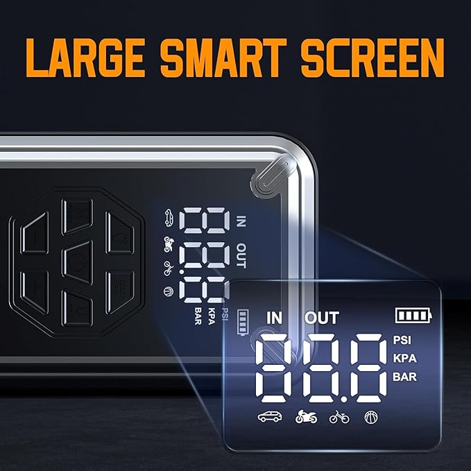 Acmount W160 Jump Starter with Air Compressor, 5000A Portable Car Jump Starter 150PSI Tire Inflator/Air Pump, 12V Battery(Up to 9L Gas/8L Diesel Engine) Jump Pack, Car Emergency Kit, Idea Gift for Man