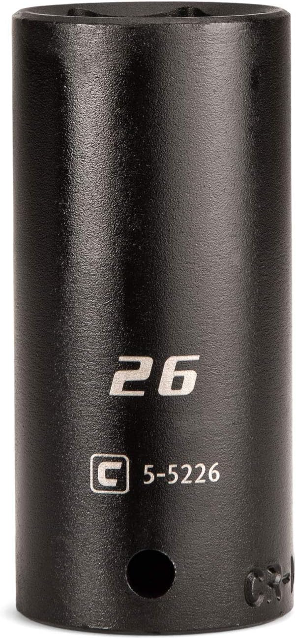 Capri Tools Deep Impact Socket, 1/2-Inch Drive, 6-Point, Metric (26 mm)