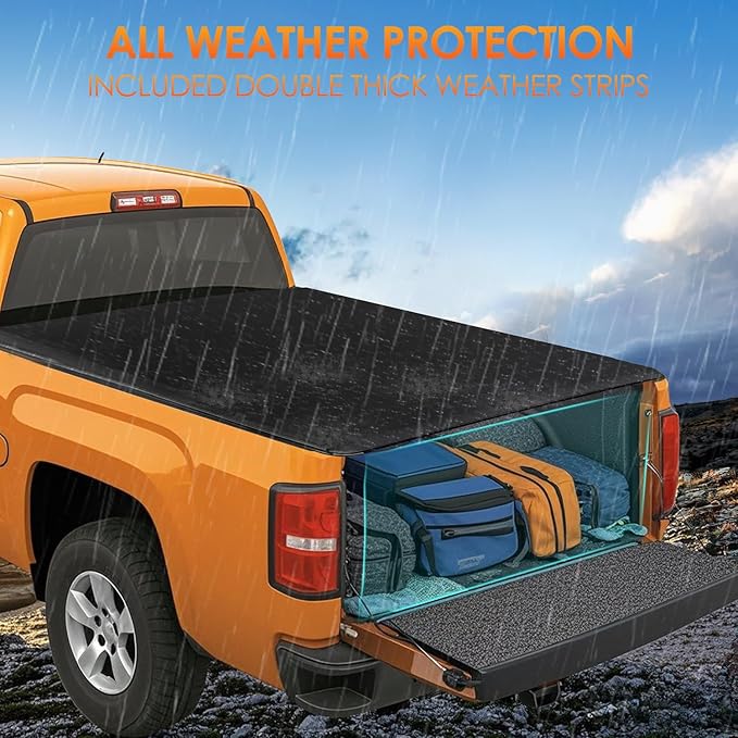 Nilight Soft Roll-Up Tonneau Cover Compatible with Chevy Silverado/GMC Sierra 1500 2007 2008 2009 2010 2011 2012 2013– 5.8ft Truck Bed Cover