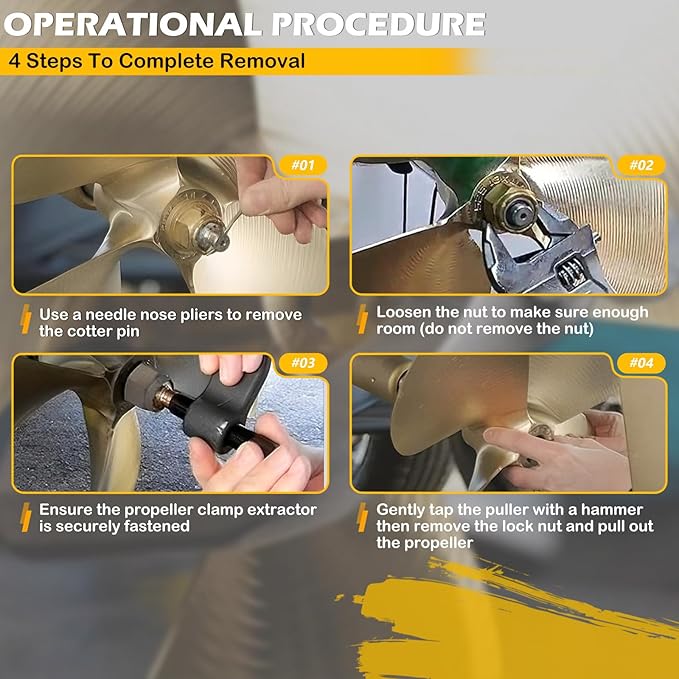 Kefly Propeller C Clamp Puller Compatible with Ski & Wakeboard & Surf Propellers, for 3/4" to 1-1/8" Shaft