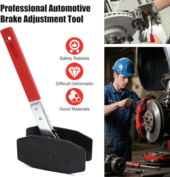 Brake Caliper Compression Tool Kit: Professional Caliper Piston Compressor with 360° Ratchet & Brake Caliper Tool, 2 Hooks/Plates for Universal Car Disc Brake Pad Spreader(Red)