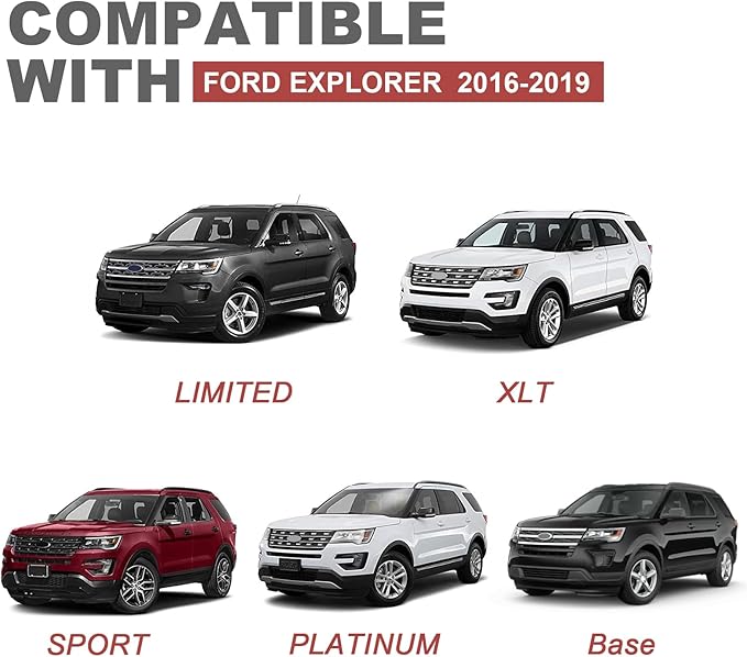 KINGGERI 220lbs Roof Racks Cross Bars fit for Ford Explorer 2016 2017 2018 2019 (Limited/XLT/Sport/Platinum), Heavy Duty Aluminum Roof Rails Crossbars Rooftop Cargo Basket Carrier Luggage Black