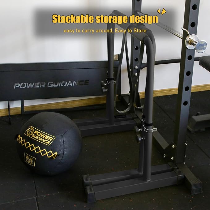 POWER GUIDANCE Dip Bar, Dip Stand Station for Full Body Strength Training, Adjustable Height 30Inches - 38.6Inched, 3 Colors Available