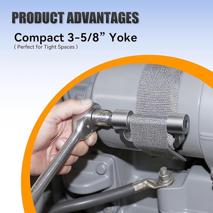 60200 Heavy Duty Strap Oil Filter Wrench, 1/2" Drive Web Strap Oil Filter Removal Tool, Fits Filters Up to 6.5" Diameter