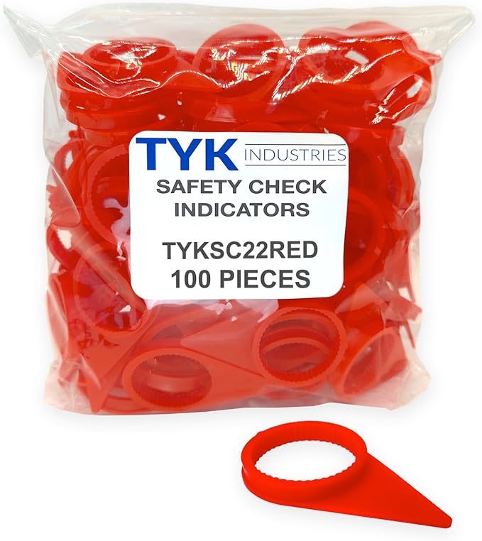 TYK Industries 22mm Red Loose Wheel Lug Nut Safety Check Indicators 100 Pack - Commercial Truck Wheel Nut Pre-Trip Safety Inspection Tool