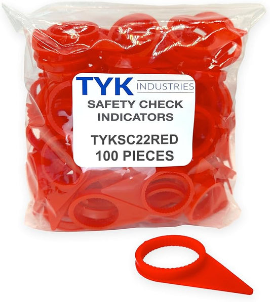 TYK Industries 22mm Red Loose Wheel Lug Nut Safety Check Indicators 100 Pack - Commercial Truck Wheel Nut Pre-Trip Safety Inspection Tool
