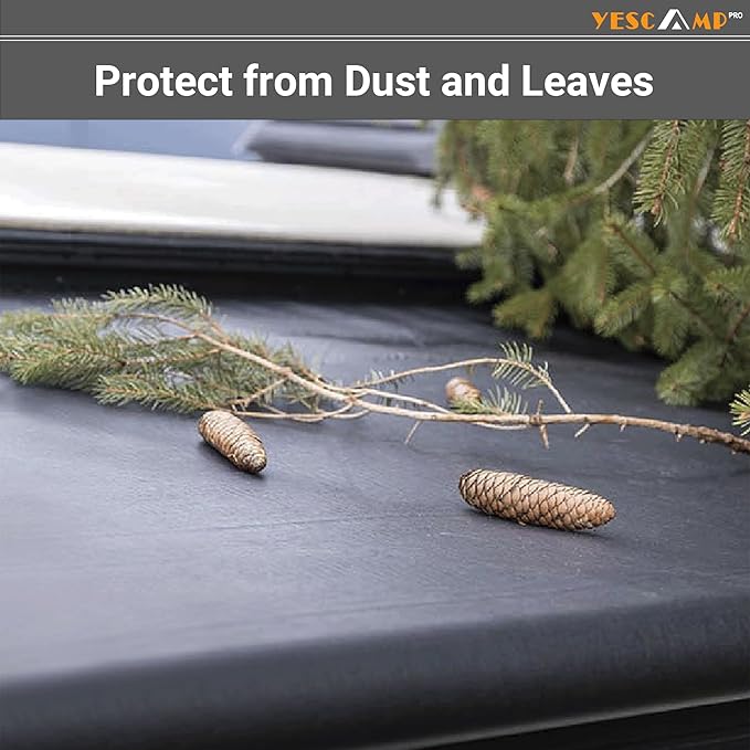 YESCAMP RV Slide Topper Awning Slide Out Awning Kit Cover Assembly,Modular Slideout Awning Protection for RVs,5th Wheels,Travel Trailers and Motorhomes,Black,14'(13'7''Fabric)