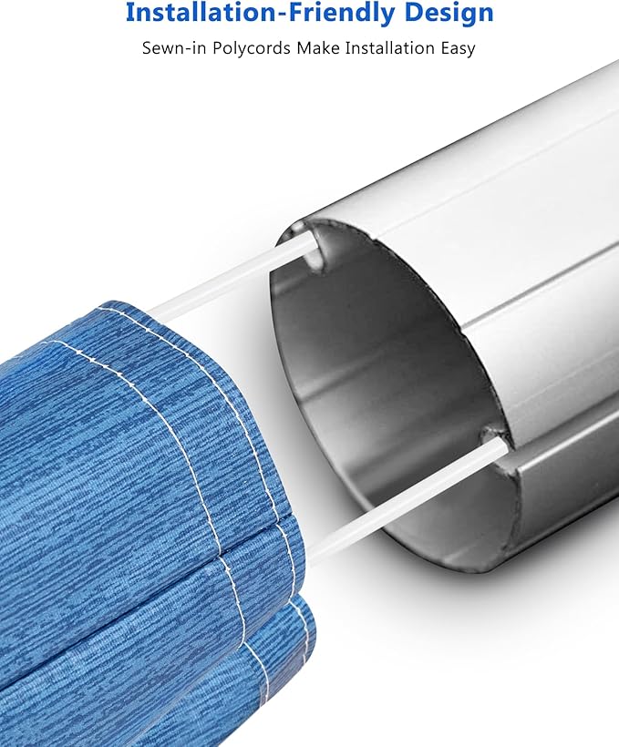 RV Awning Fabric Replacement, 18.5oz Heavy-Duty Weatherproof Vinyl Camper Awning Replacement Universal Outdoor Canopy for RV, Trailer, and Motorhome Awnings-Sapphire Blue Fade-14'(Fabric 13'2")