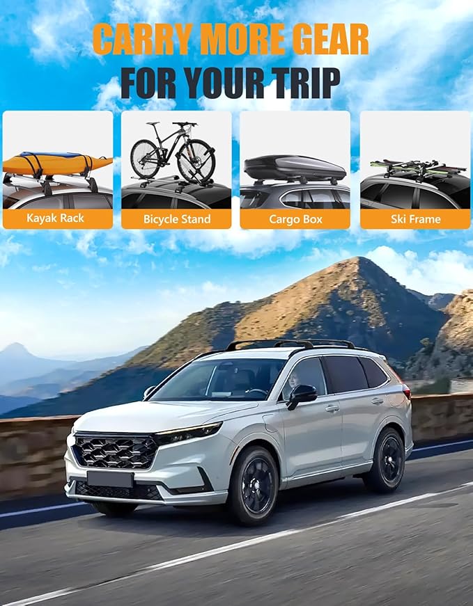 KINGGERI 260lbs Lockable Roof Rack Cross Bars Fit for 2023-2026 Honda CRV CR-V & CRV Sport Hybrid, Heavy Duty All Aluminum Crossbars Rooftop Cargo Basket Luggage Kayak Canoe Snowboard Bike