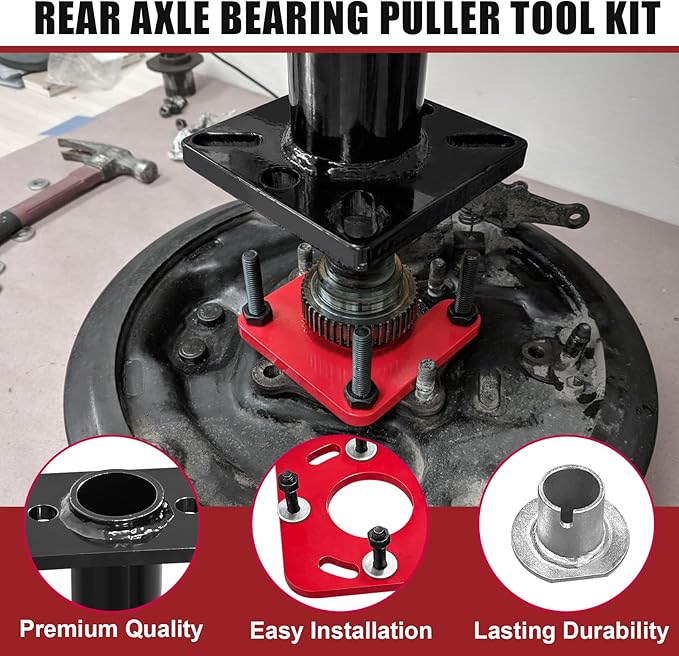 Rear Axle Bearing Puller and Installer Tool, Wheel Bearing Removal Tool with ABS Tone Ring Tool, Bearing Driver with Adapter Plate Compatible with Toyota 4Runner, Tundra, Hilux, Tacoma, T100