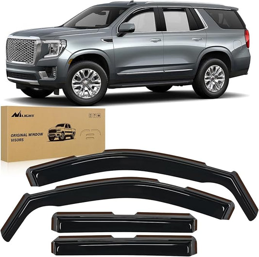 Nilight in-Channel Rain Guards for GMC Yukon 2021 2022 2023 2024, Vent Window Visors, Original Window Deflectors-4PCS