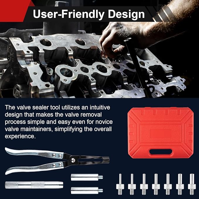 11PCS Valve Seal Removal Tool Disassembly Pliers, Equipped with a Variety of Socket Sizes, Fits Most Engine Valves