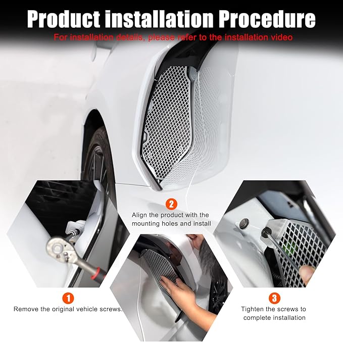 for Corvette C8 Side Intake Mesh Grilles Insert Set,Stainless Driver and Right Passenger Side Radiator Air Intake Vent Guards for Corvette C8 Stingray Z51 2020-2025 Accessories (Silver)