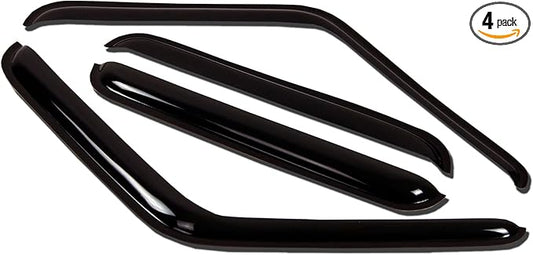 Tuningpros WV-424 Outside Mount Window Visor Deflector Rain Guard Dark Smoke 4-pc Set, Compatible with 1993-1997 Toyota Corolla Sedan