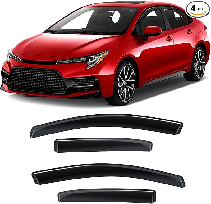 ACLONG in-Channel Rain Guards Fit for Toyota Corolla 2020 2021 2022 2023 Window Visors, Window Deflectors, Rain Visors, 4-Pieces