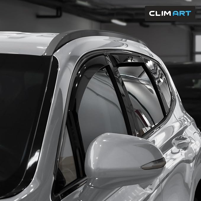 CLIM ART in-Channel Incredibly Durable Rain Guards for Hyundai Santa Fe 2019-2023, Original Window Deflectors, Vent Window Visors, Vent Deflector, 4 pcs. - 619367