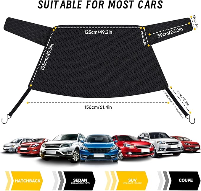 Rear Windshield Cover for Ice and Snow, Back Windshield Cover, Car Snow Cover Rear Window Cover Universal Fit for Most Vehicle Medium (Rear Cover)