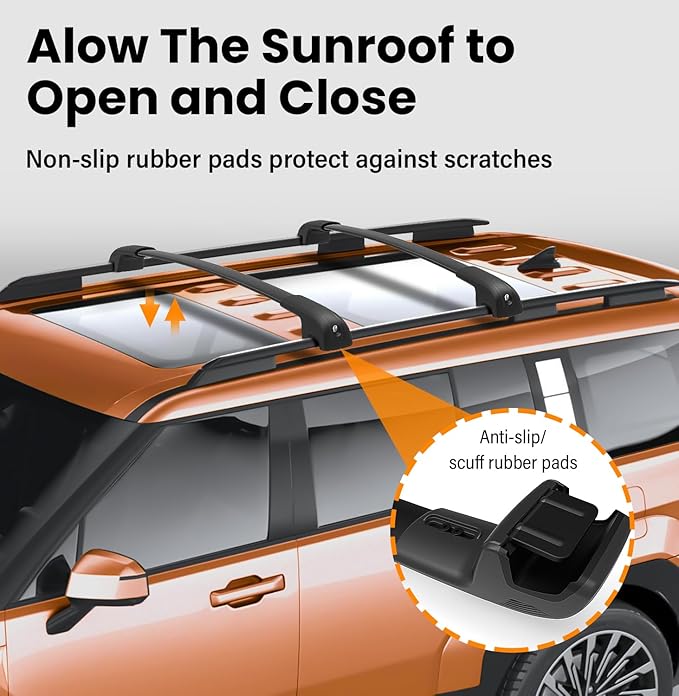 300lbs Lockable Roof Rack Cross Bars Compatible with 2024 2025 2026 Hyundai Santa Fe & Santa Fe Hybrid with Raised Side Rails (Not for SE), Aluminum Heavy Duty Crossbar Luggage Accessories