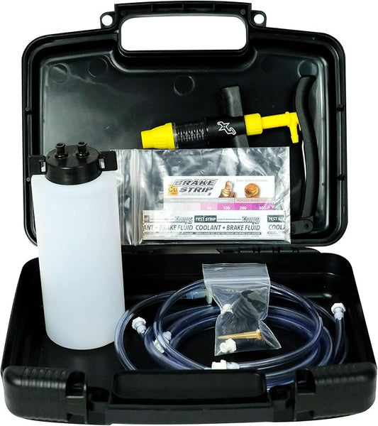 Phoenix Systems V-5 Reverse Brake and Clutch Bleeder (Includes Bottle, Hard Case and 5 Pack Test Strips), One Person, Fits All Makes and Models