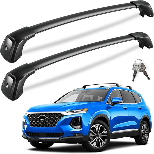 KINGGERI 260lbs Roof Rack Cross Bars Fit for 2019-2023 Hyundai Santa Fe & Santa Fe Hybrid, Lockable Heavy Duty Full Metal Aluminum Roof Rack Cross Bars Cargo Hauler Bag Luggage Kayak Car Accessories