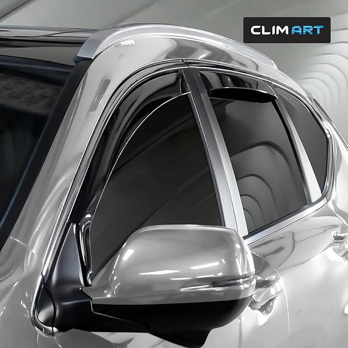 CLIM ART in-Channel Incredibly Durable Rain Guards for Honda CR-V (CRV) 2017-2022, Original Window Deflectors, Vent Deflector, Vent Window Visors, Dark Smoke Car Accessories, 4 pcs - 617021LPf