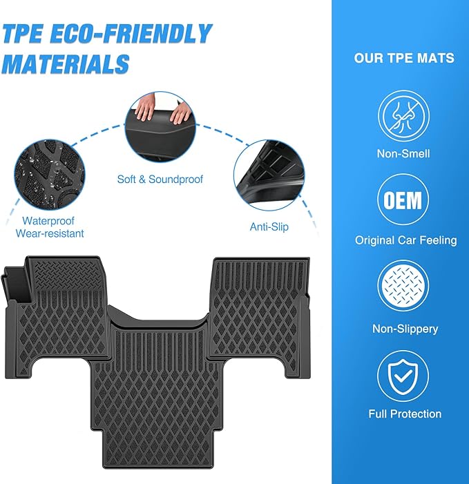 Nilight TPE Floor Mats for Volvo VNL 300 430 630 670 730 780 2004-2018 Volvo VT Models 2006-2010 All Weather Custom Fit Heavy Duty Floor Liners