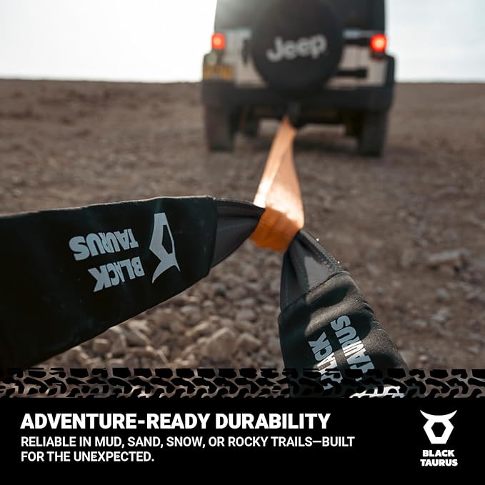 3" x 10 ft Equalizer & Tree Saver Strap – 26,500-lb Heavy-Duty Off-Road Recovery Strap for Jeep, Truck, SUV, UTV/4x4 – Tow, Winch, Anchor & Hitch Receiver Recovery Gear (Yellow)